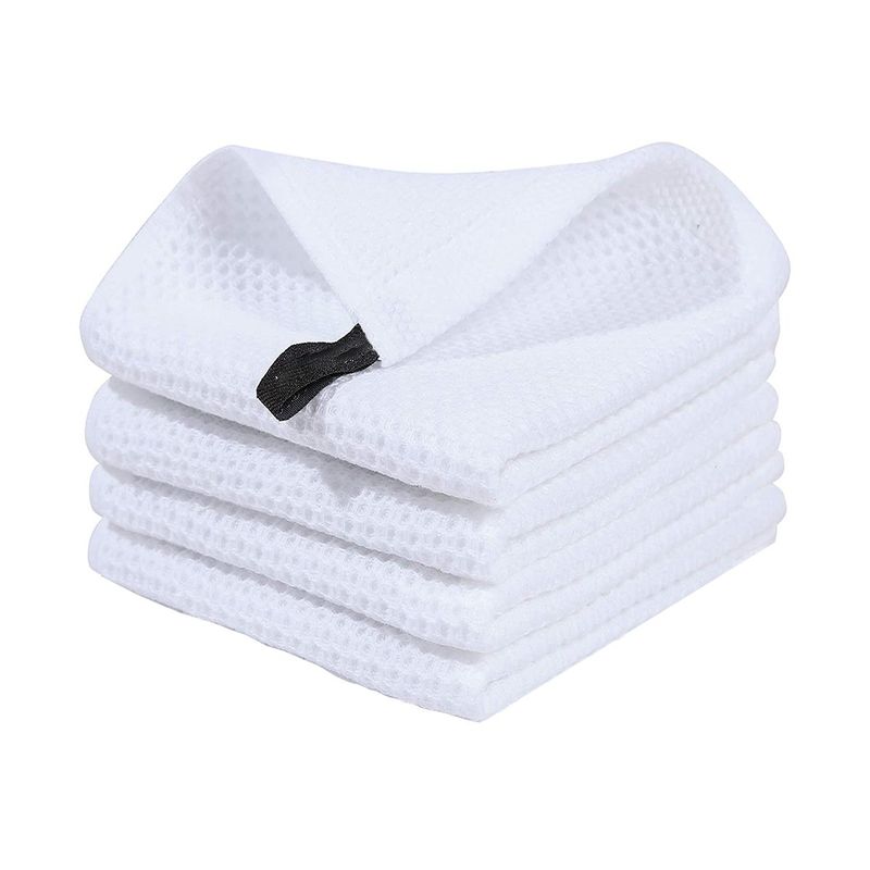 GENERICO - 30x30cm Paños De Cocina Absorbente 100% Algodón 4pcs-Blanco