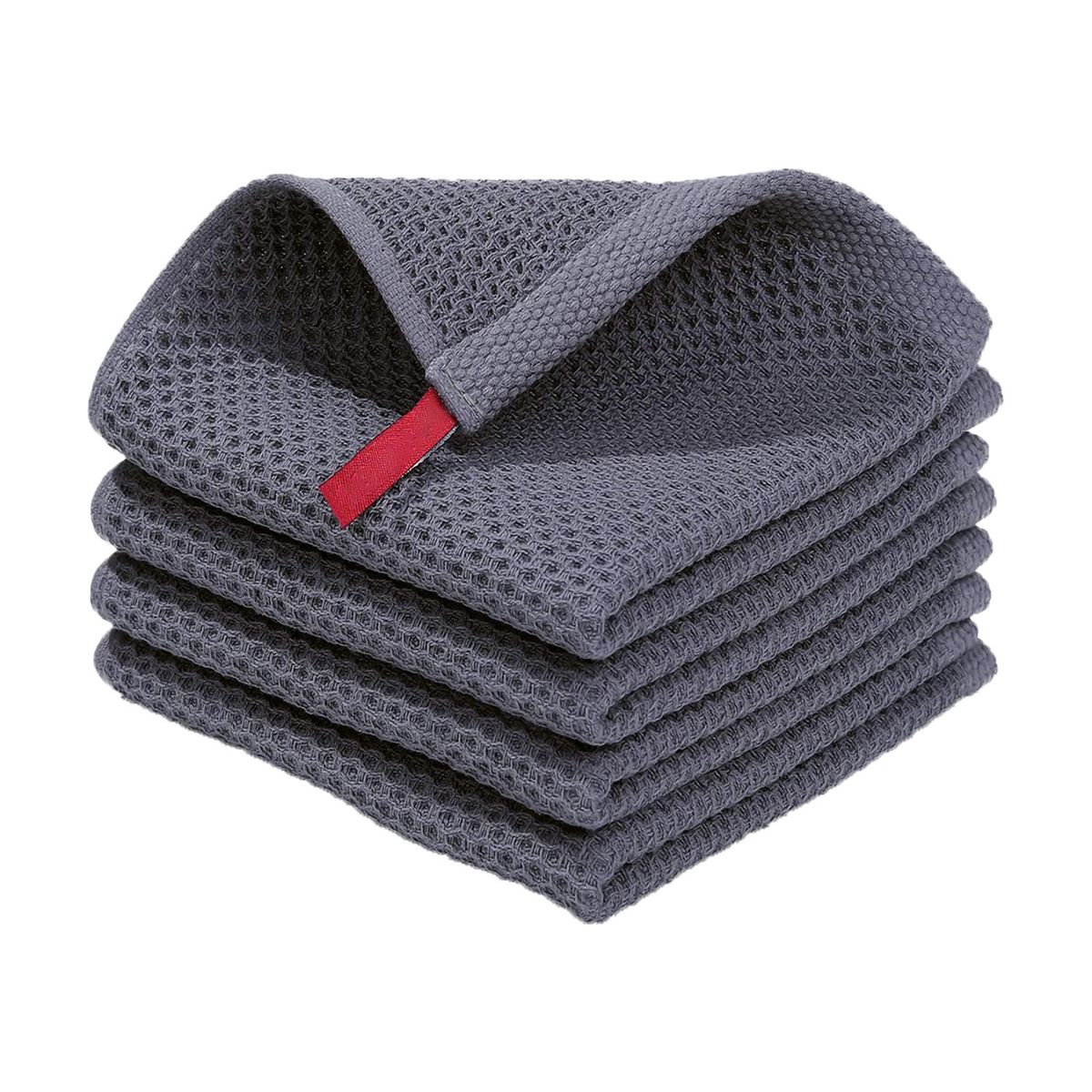 GENERICO - 30x30cm Paños De Cocina Absorbente 100% Algodón 4pcs-Gris