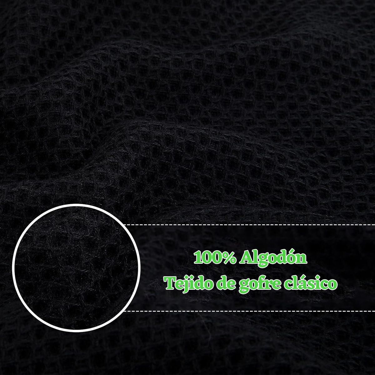 GENERICO - 30x30cm Paños De Cocina Absorbente 100% Algodón 4pcs-Negro