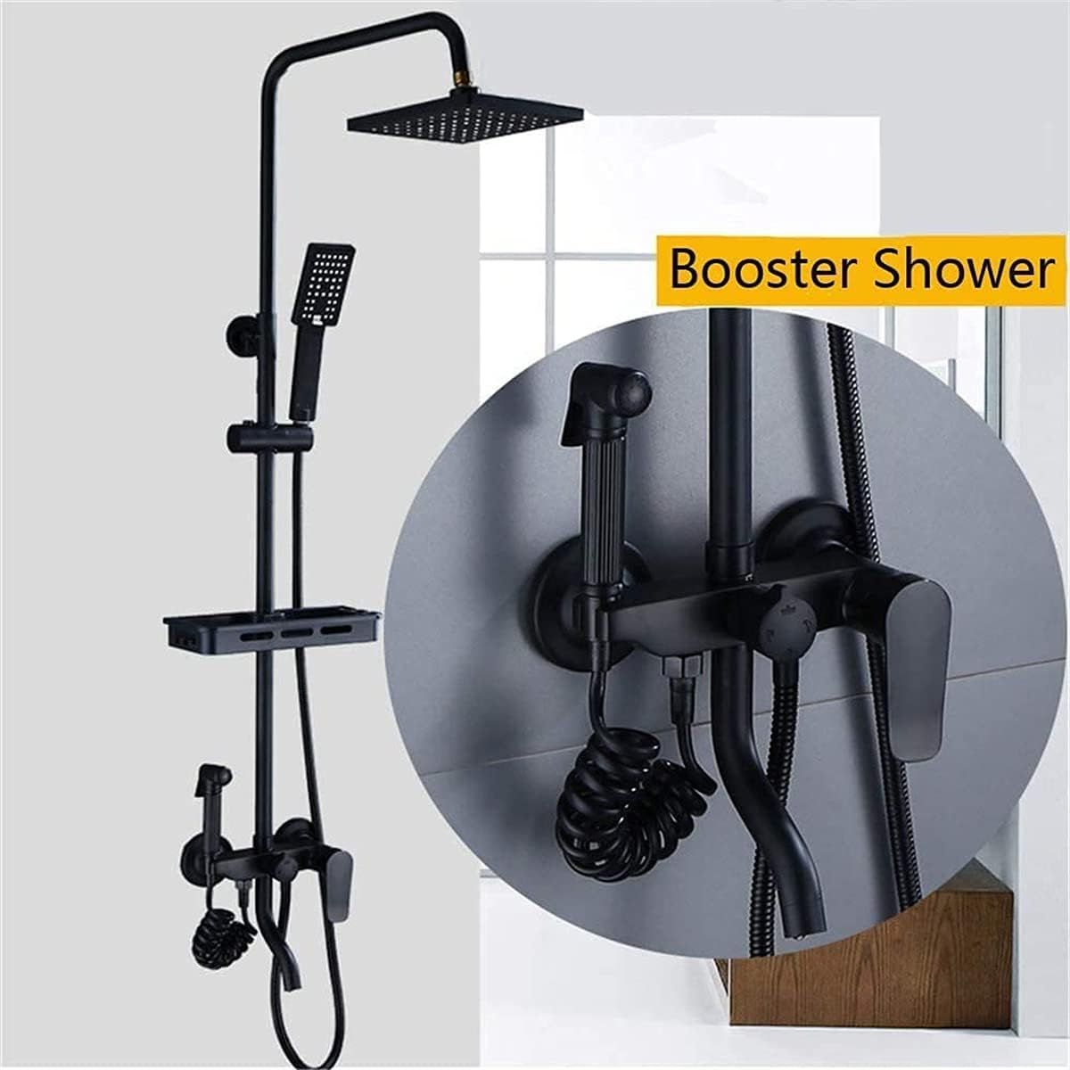 BLUEDREAMER - Juego de grifos de ducha Sistema de ducha de lluvia Booster