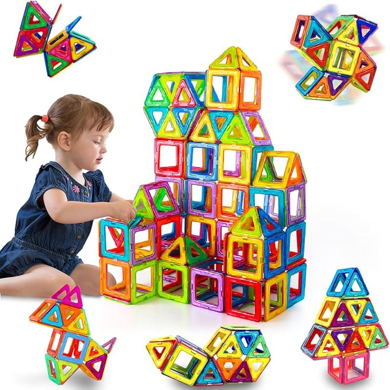 GENERICO - 84 Piezas Juego Bloques Magnéticos 3D Creativos Para Niños