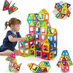 GENERICO - 84 Piezas Juego Bloques Magnéticos 3D Creativos Para Niños