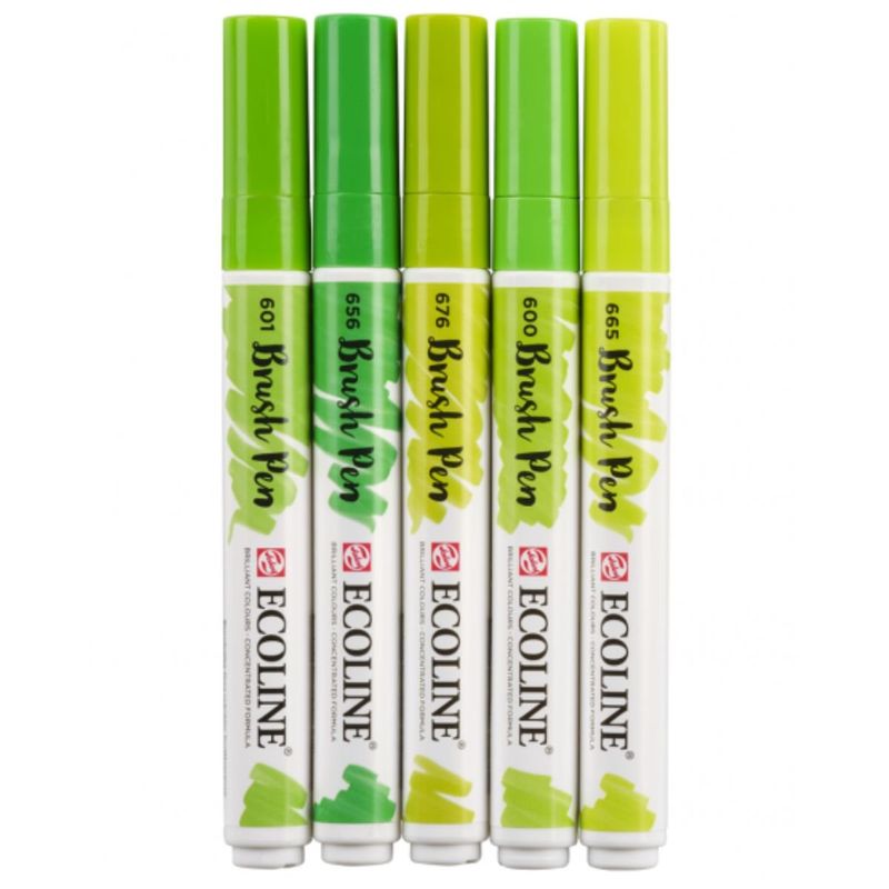 Royal Talens - Set 5 Marcadores Acuarela Ecoline Colores Verde