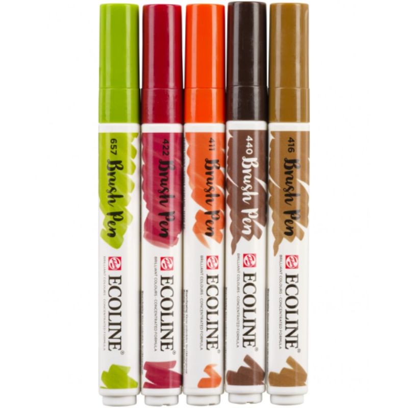 Royal Talens - Set 5 Marcadores Acuarela Ecoline Colores Otoño