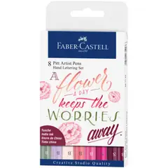 FABER-CASTELL - Set 8 Marcadores Rosas Pitt Artist Faber Castell Lettering