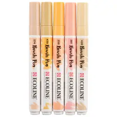 Royal Talens - Set 5 Marcadores Acuarela Ecoline Colores Beige Rosa