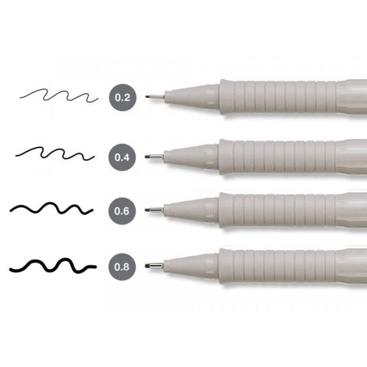 FABER-CASTELL - Set 4 Ecco Pigment Tiralíneas Negros Pitt Faber Castell