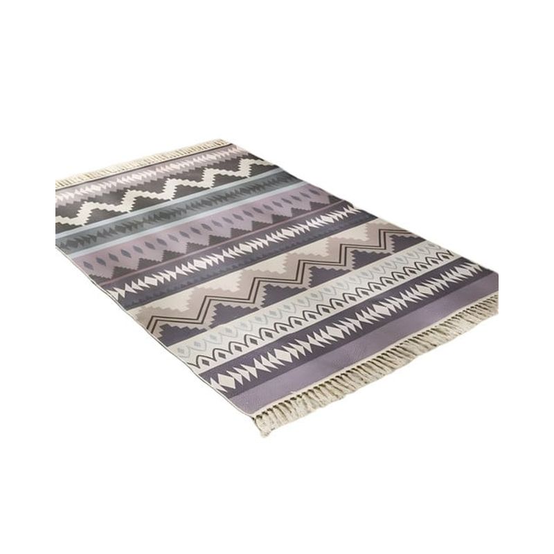 GENERICO - ALFOMBRA ELEGANTE DE LINO 160 X 200 CON FLECOS