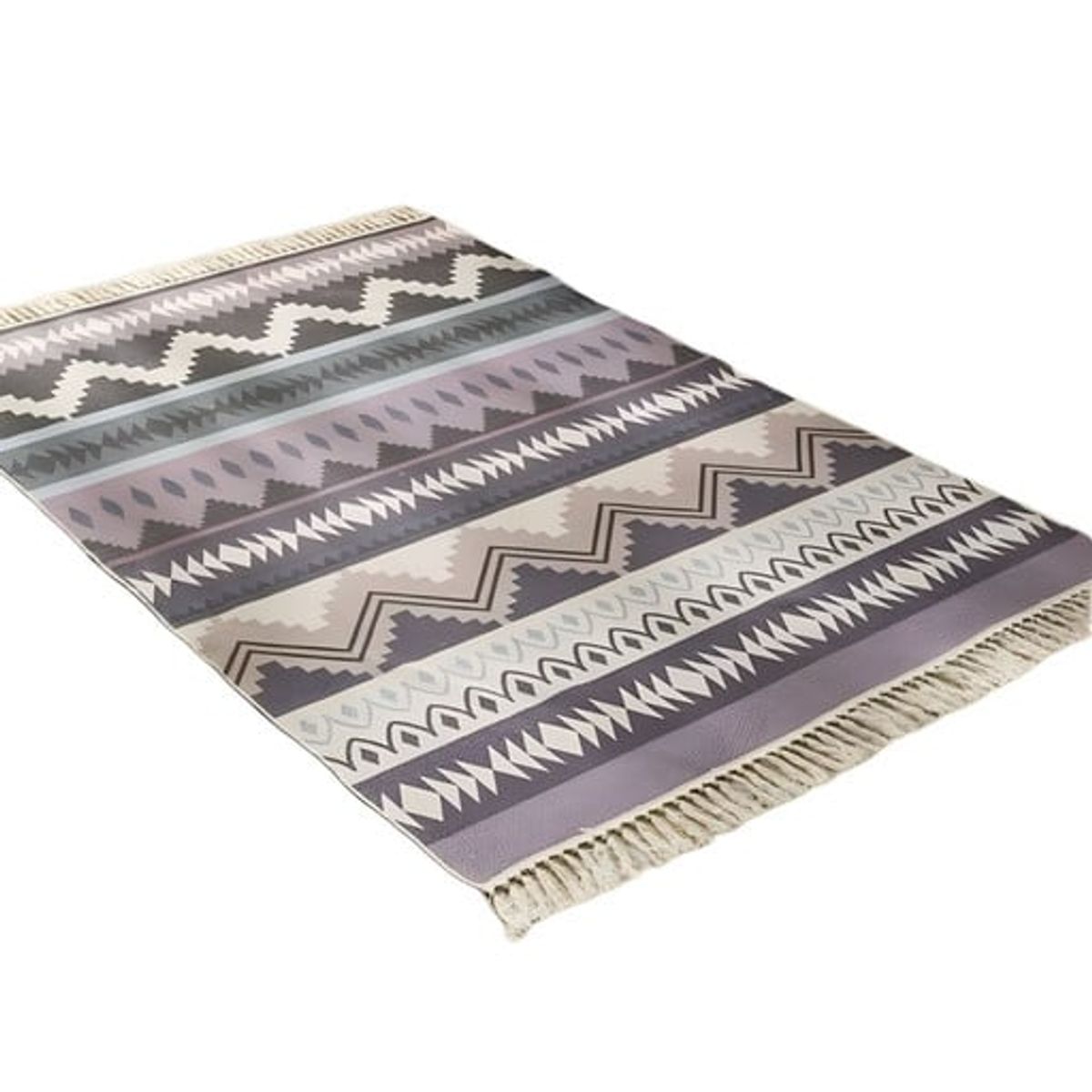 GENERICO - ALFOMBRA DECORATIVA DE LINO 160 X 200 ELEGANTES CON FLECOS