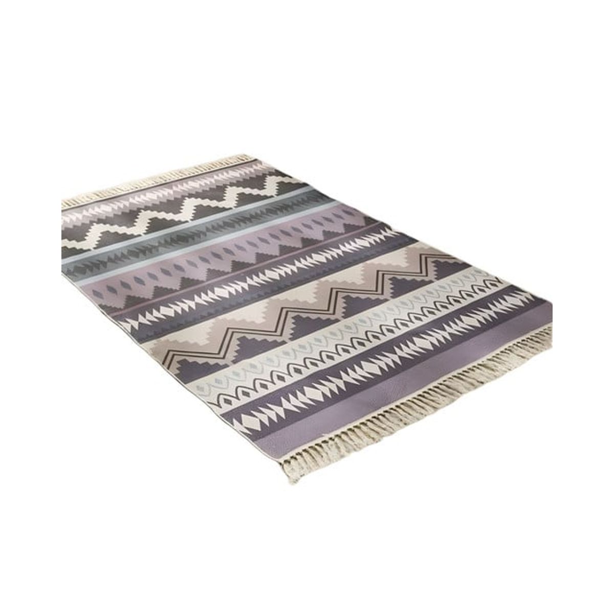 GENERICO - ALFOMBRA DECORATIVA DE LINO 160 X 200 ELEGANTES CON FLECOS