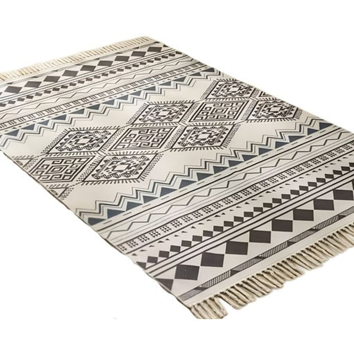 GENERICO - ALFOMBRA DECORATIVA DE LINO 160 X 200 ELEGANTES CON FLECOS