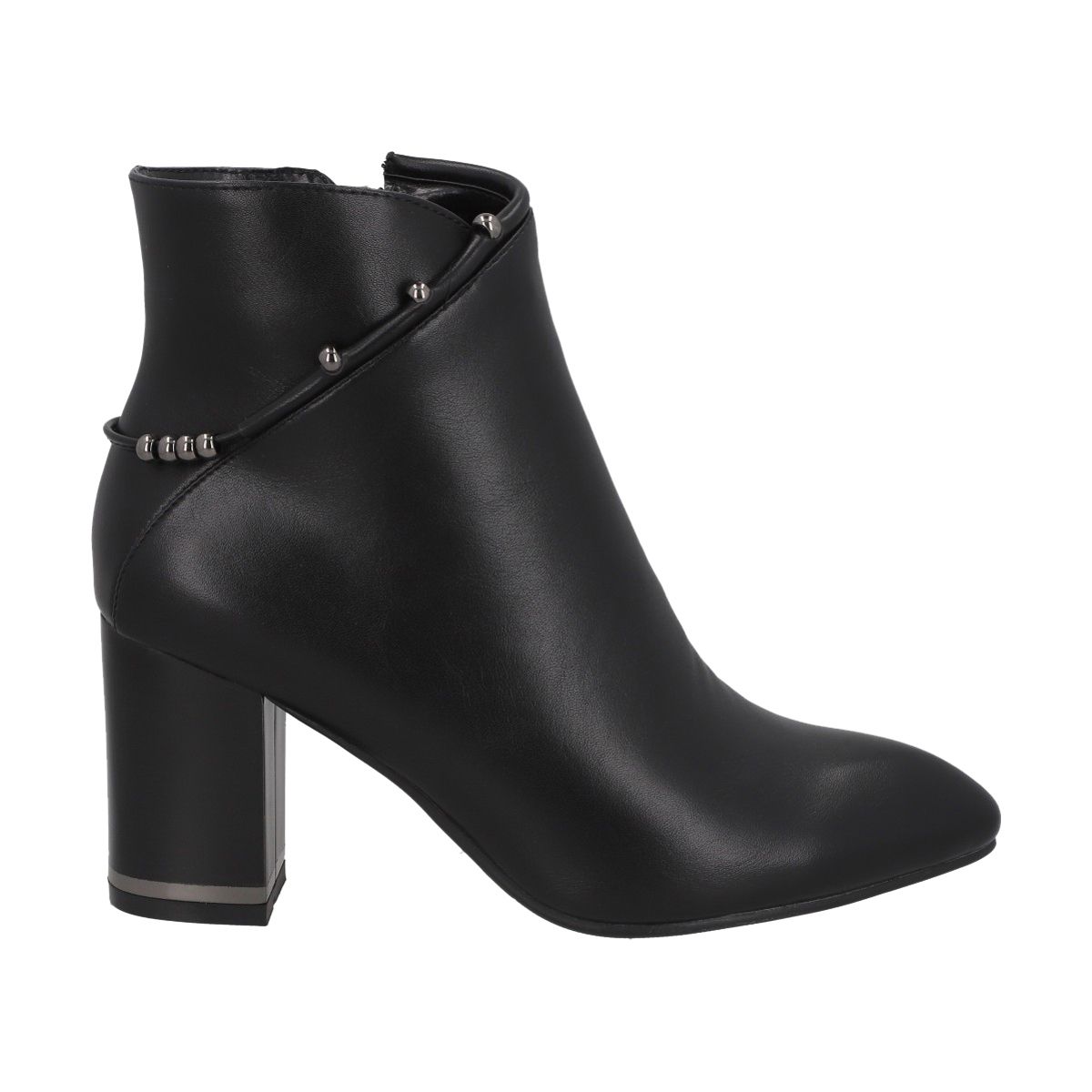 POLICE - Botin Casual Mujer Negro/Plata Taco Medio Tini Police