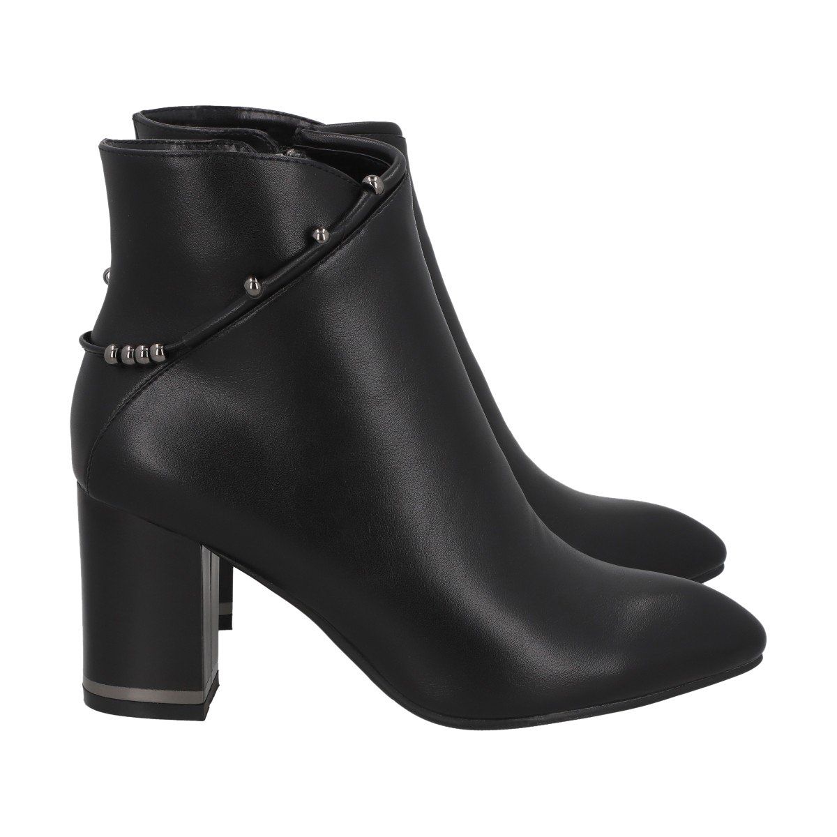 POLICE - Botin Casual Mujer Negro/Plata Taco Medio Tini Police
