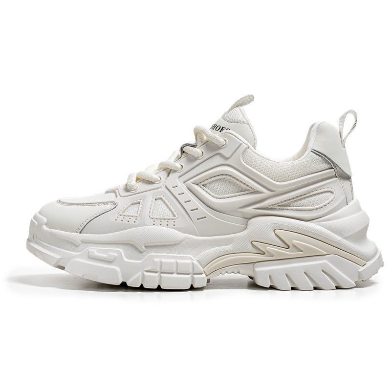 SHANDIAN - Zapatillas Running Plataforma Hombre Blanco