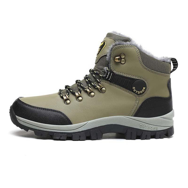 SHANDIAN - Zapatillas botin de hombre trekking temico invierno Negro