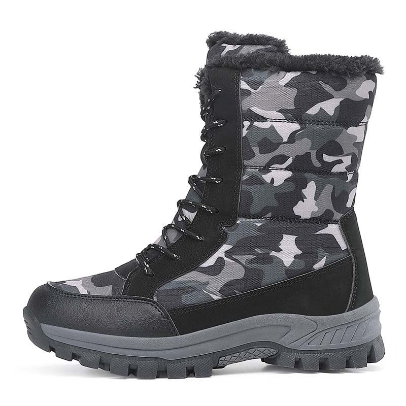 SHANDIAN - Zapatillas botin de hombre trekking temico invierno Negro