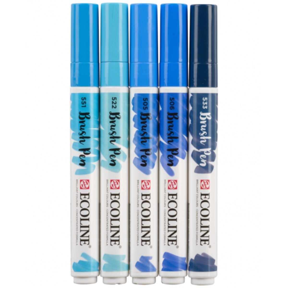 Royal Talens - Set 5 Marcadores Acuarela Ecoline Colores Azules