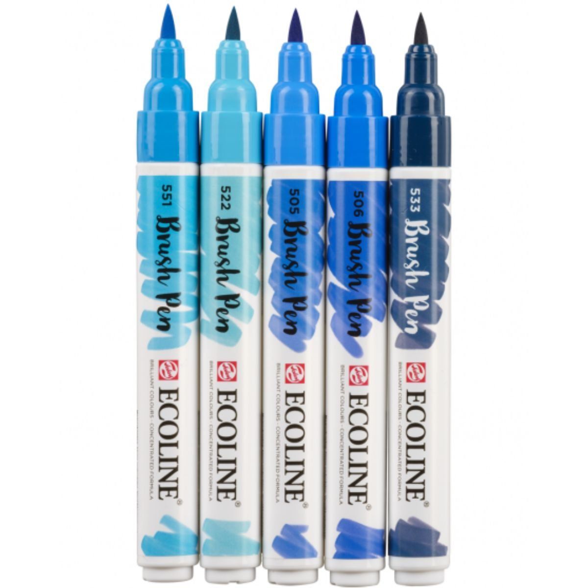 Royal Talens - Set 5 Marcadores Acuarela Ecoline Colores Azules