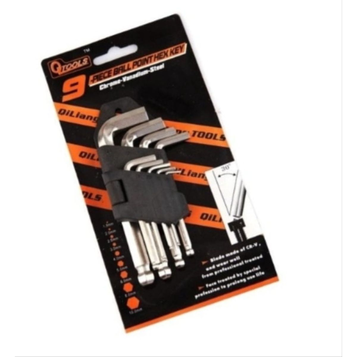 GENERICO - Set de llaves Allen 9 pzas de 1.5 a 10mm