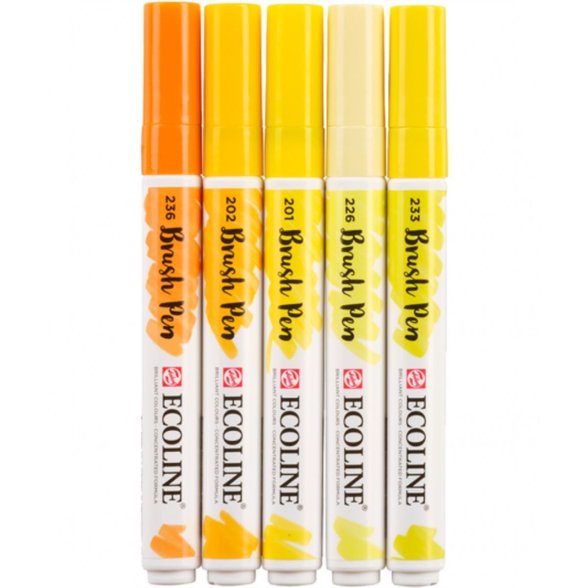 Royal Talens - Set 5  Marcadores Acuarela Ecoline Colores Amarillos