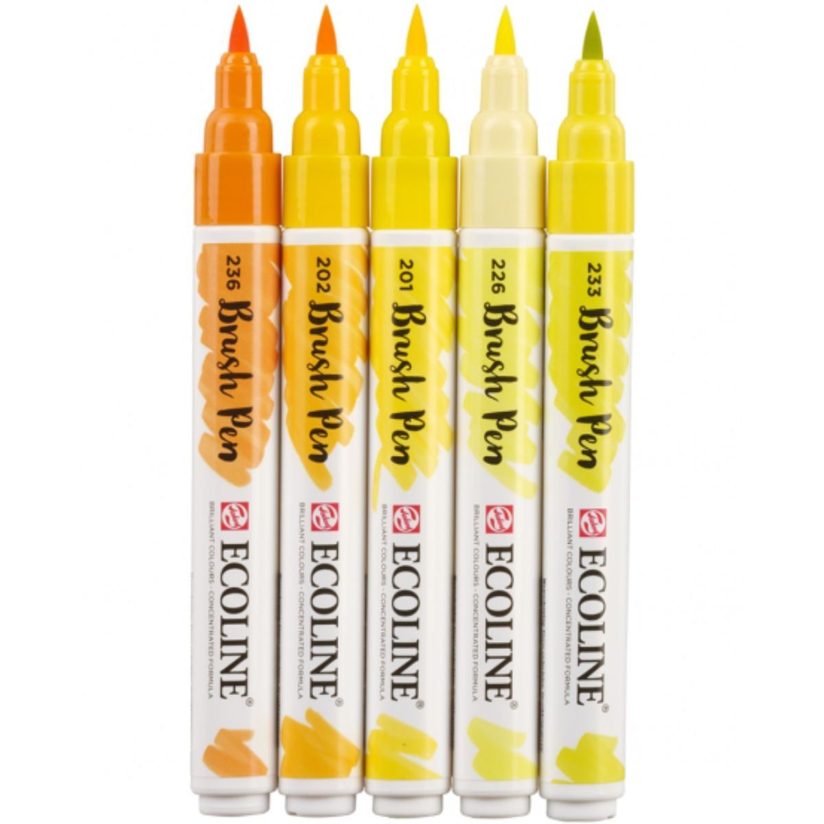 Royal Talens - Set 5  Marcadores Acuarela Ecoline Colores Amarillos