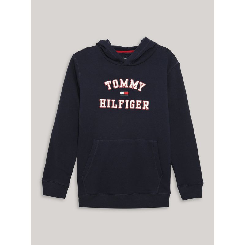 TOMMY HILFIGER - Polerón Hoodie De Niño Con Logo Varsity Azul Tommy Hilfiger