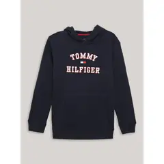 TOMMY HILFIGER - Polerón Hoodie De Niño Con Logo Varsity Azul