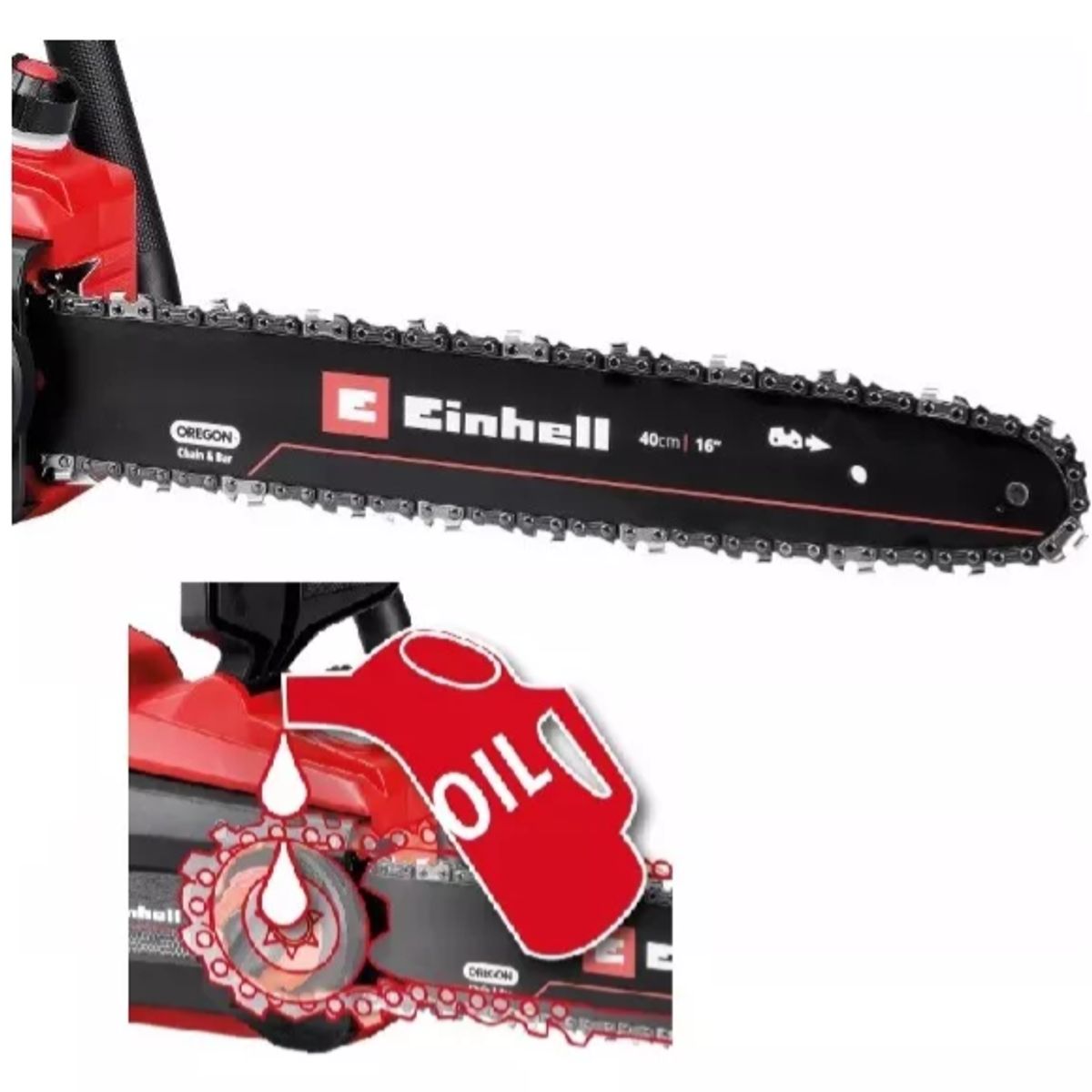 EINHELL - Motosierra Inalámbrica GP-LC 36/40 Li BL 400 Mm + 2 Bat. - Einhell