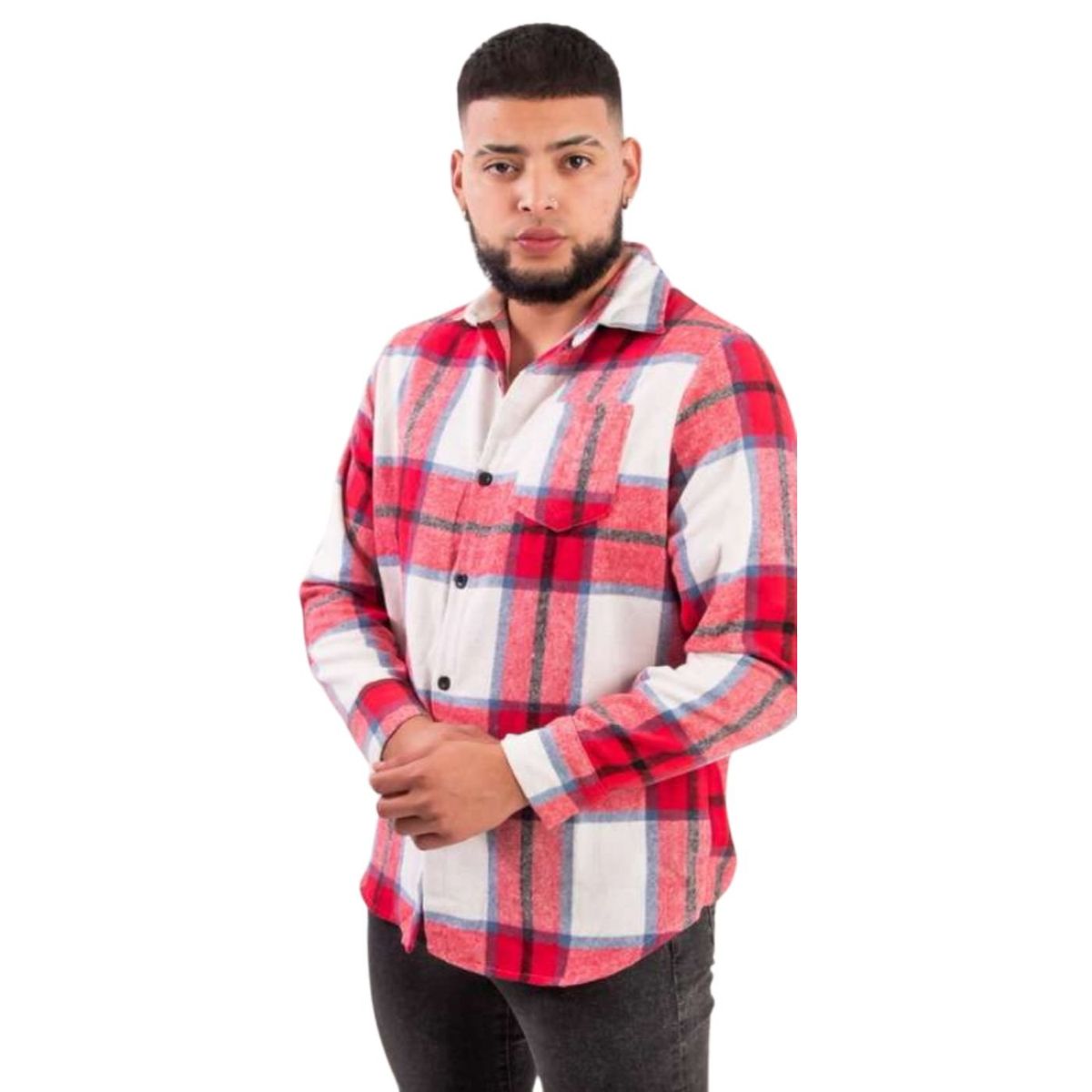 LIKE SHOP - Camisa Algodón Invierno Leñadora A Cuadros Hombre 0033