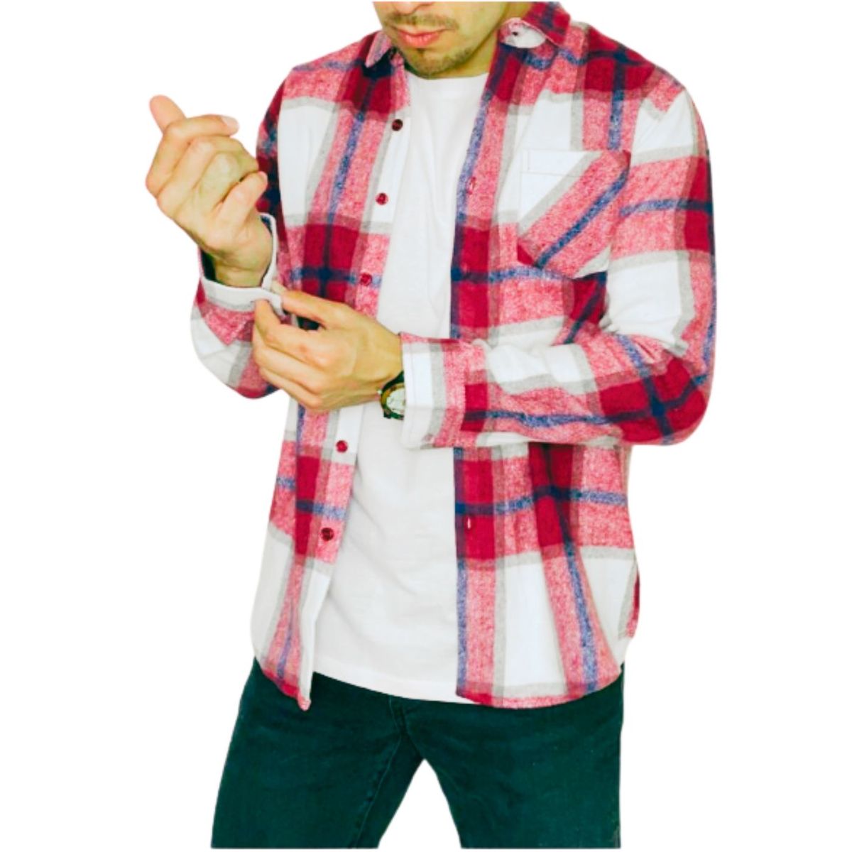 LIKE SHOP - Camisa Algodón Invierno Leñadora A Cuadros Hombre 0033