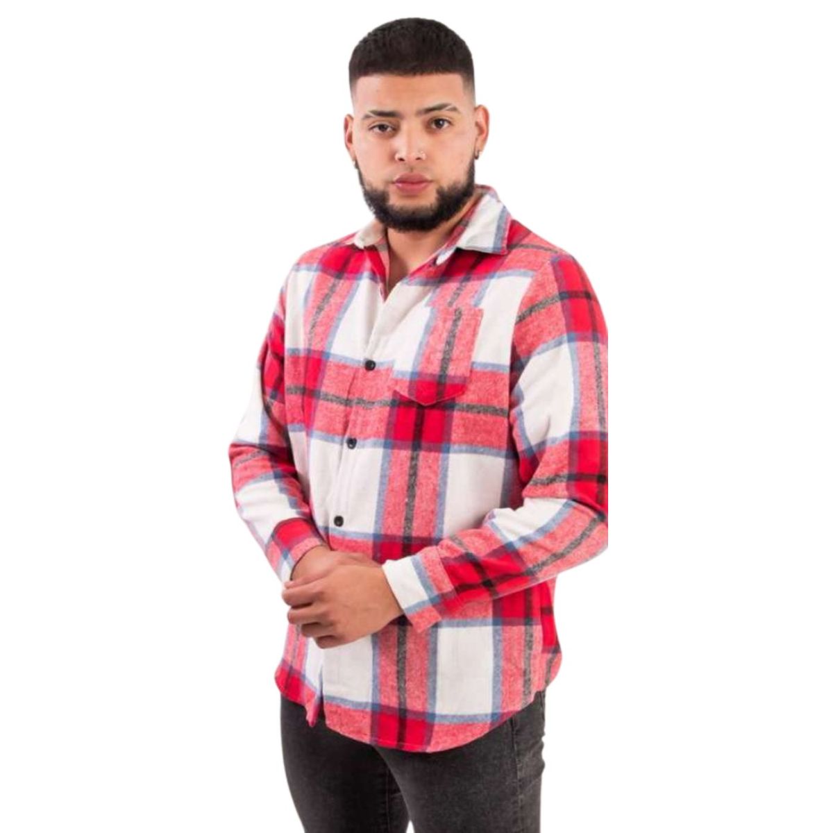 LIKE SHOP - Camisa Algodón Invierno Leñadora A Cuadros Hombre 0033