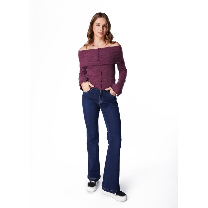 EFESIS - JEANS MIRÓ FLARE TIRO BAJO AZUL - Azul