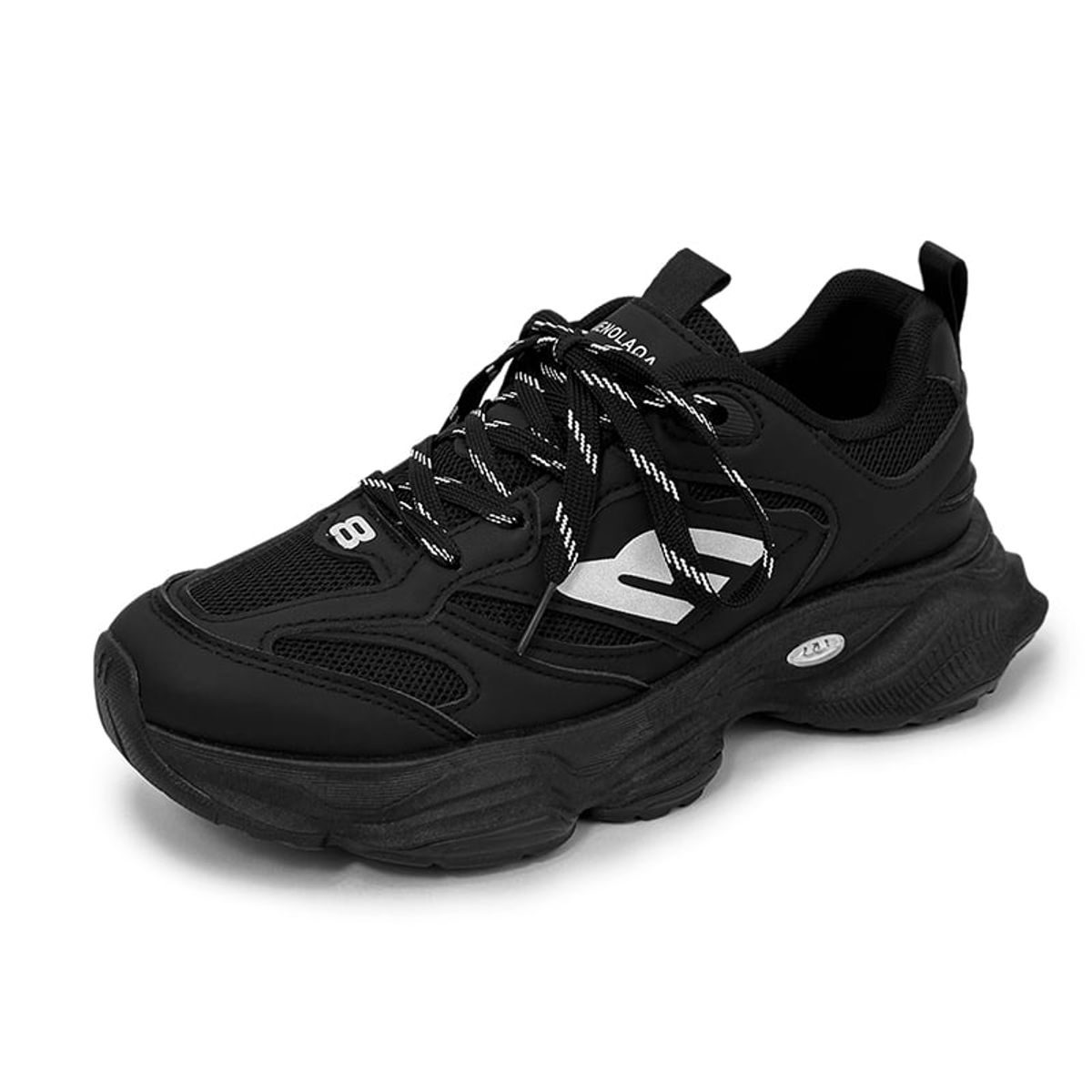 SHANDIAN - Zapatillas Running Plataforma Hombre Negro
