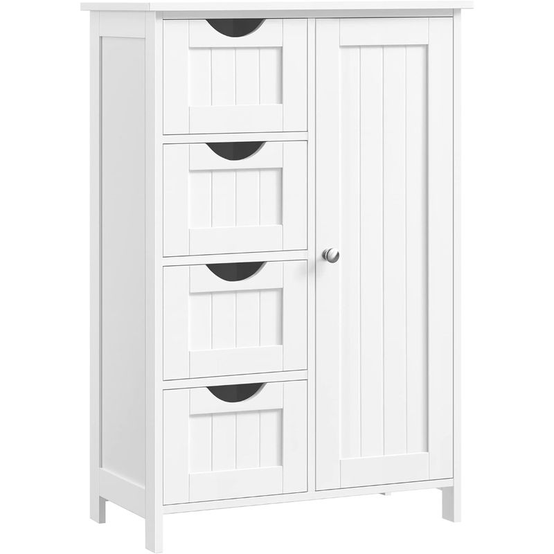 SPACEZAT - Mueble Gabinete Organizador Multiuso Blanco 4 Cajones Uttran