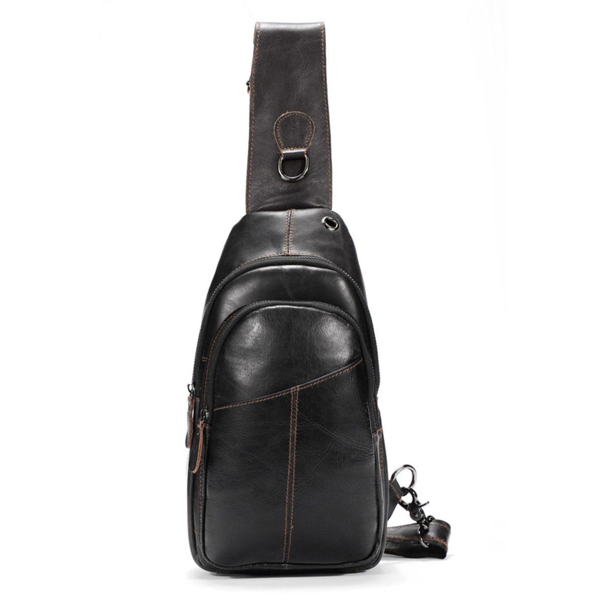 PUREPOWER - Bolso bandolera de piel de vaca de moda casual para hombre