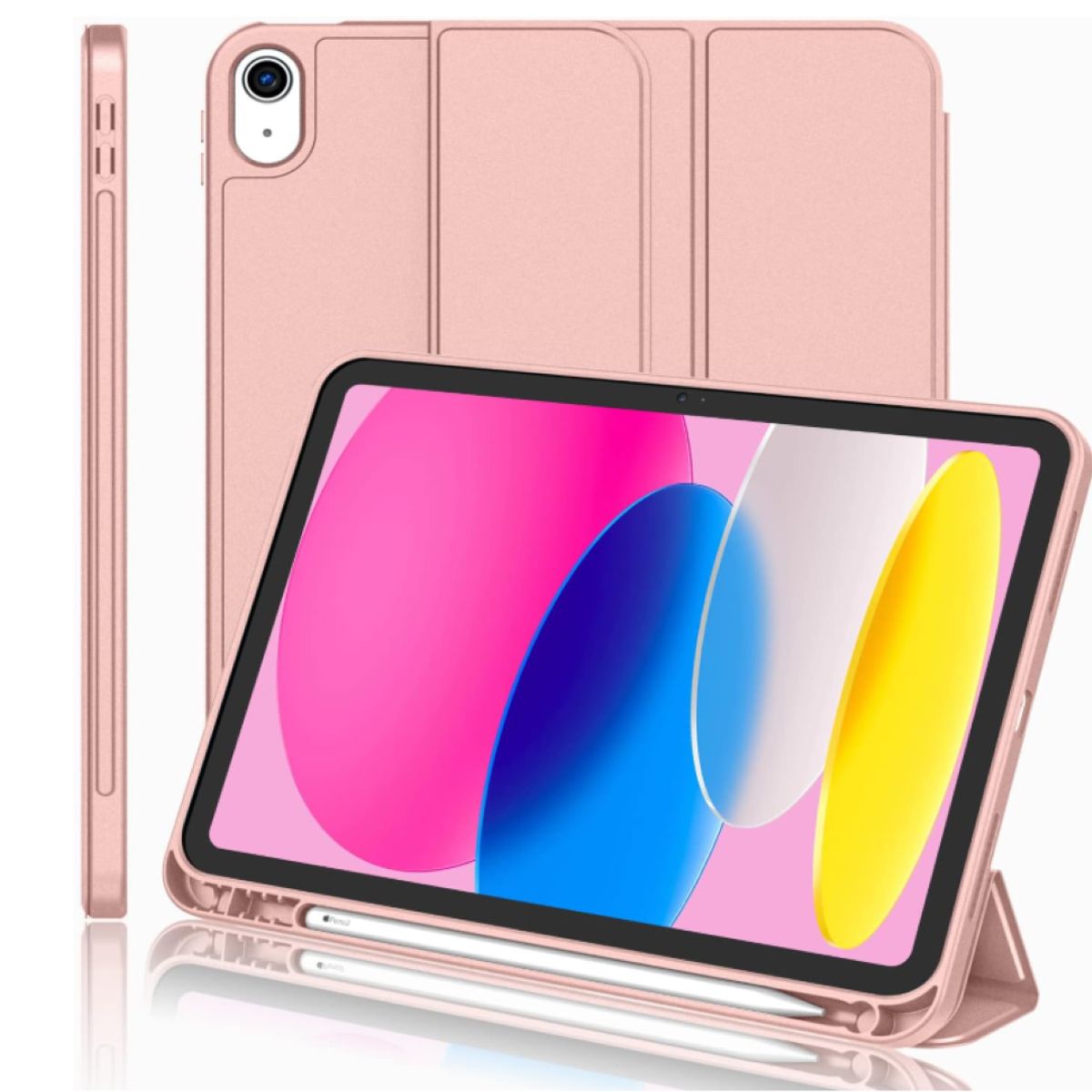 GENERICO - Carcasa Smart Cover Ranura Para iPad A16 11th 2025  Rosado