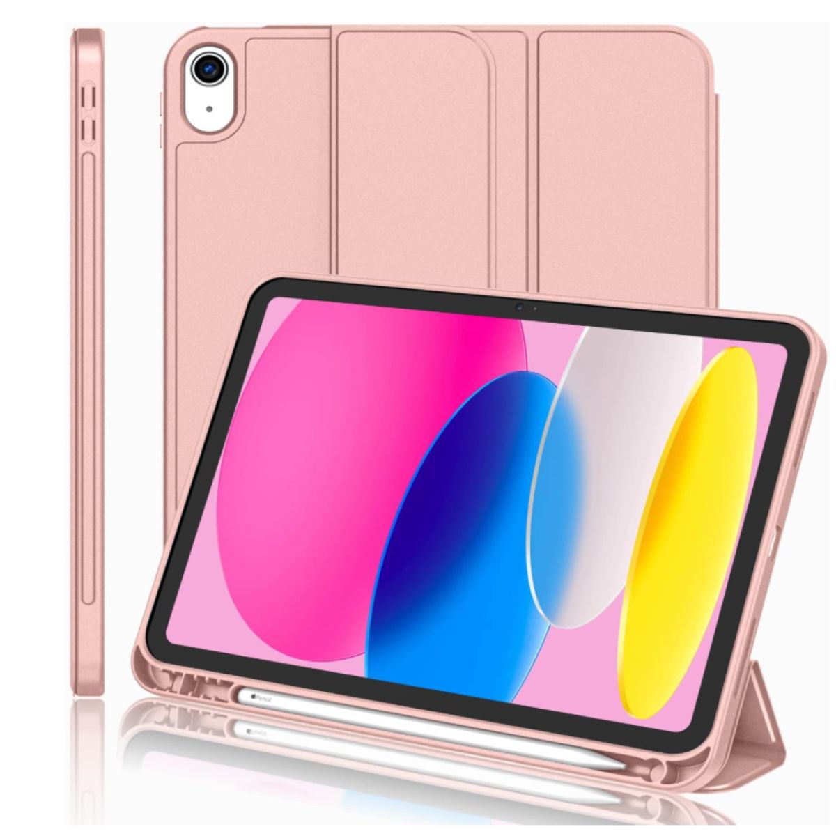 GENERICO - Carcasa Smart Cover Ranura Para iPad A16 11th 2025  Rosado