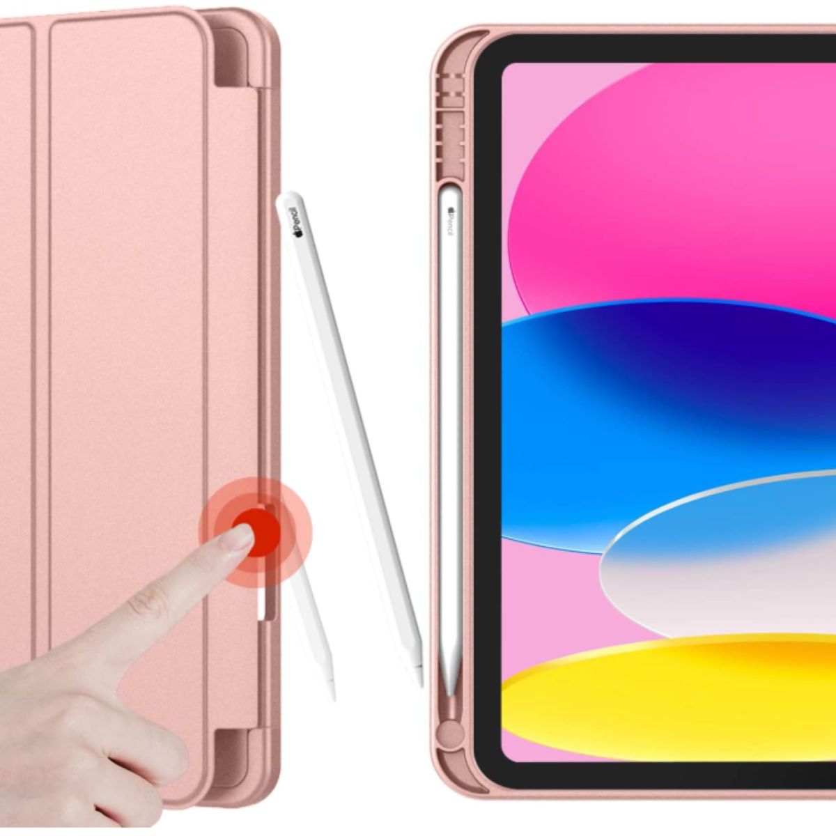 GENERICO - Carcasa Smart Cover Ranura Para iPad A16 11th 2025  Rosado