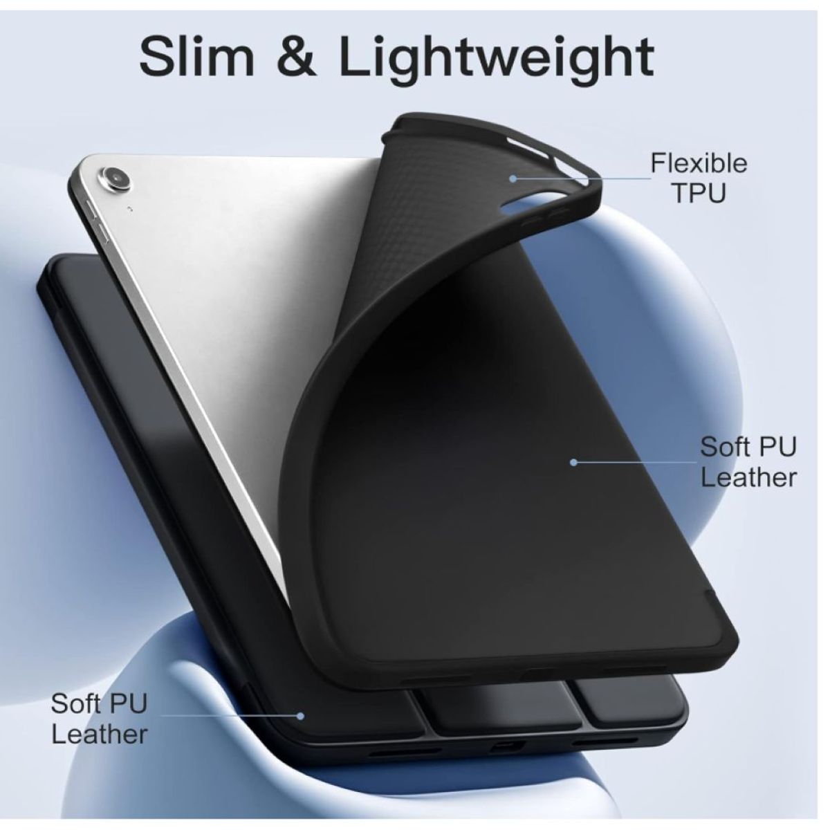 GENERICO - Carcasa Smart Cover Ranura Para iPad 10ma 10.9 Negro