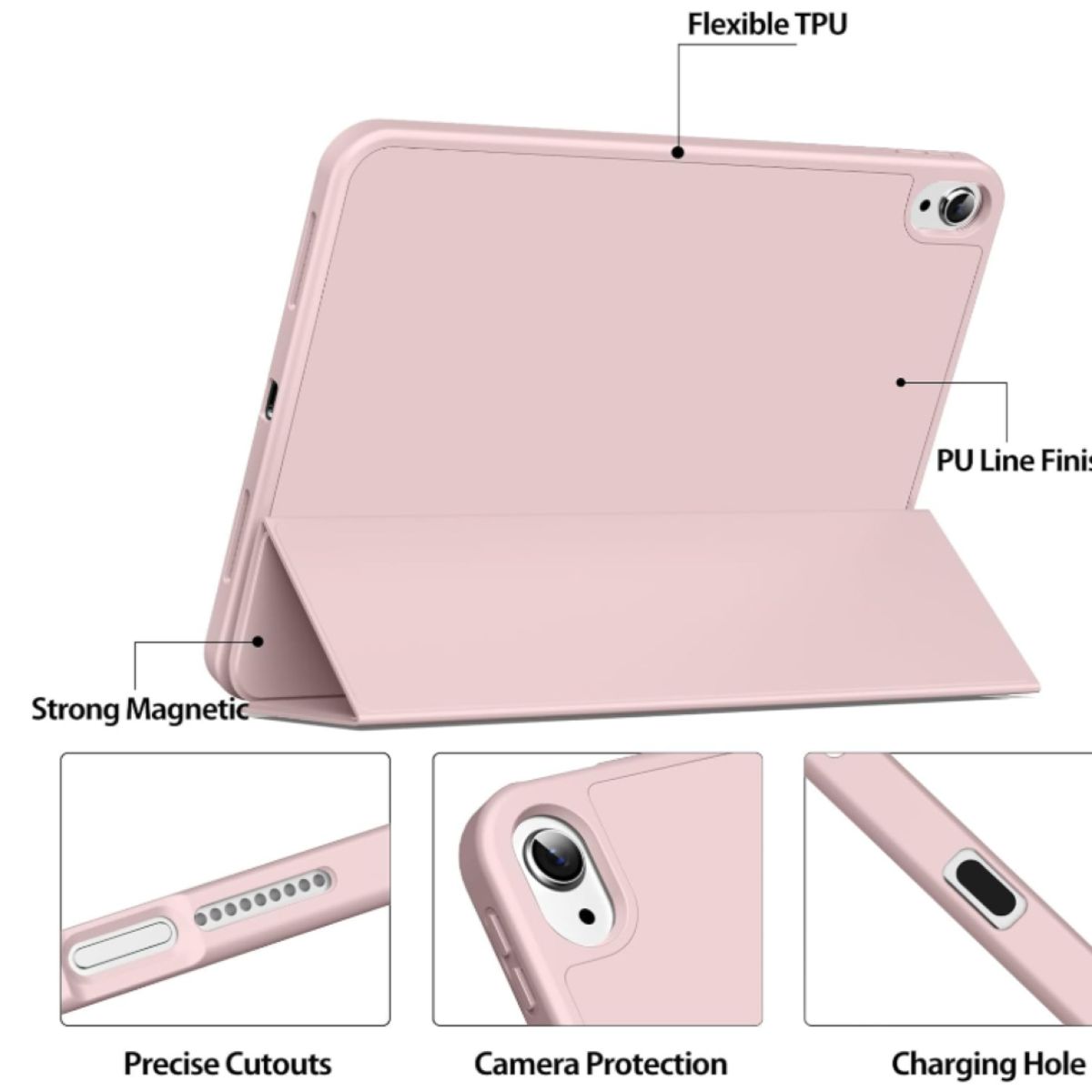 GENERICO - Carcasa Smart Cover Ranura Para iPad 10ma 10.9 Rosado