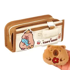GENERICO - Estuche Grande Capibara Diseño Kawaii Multifuncional