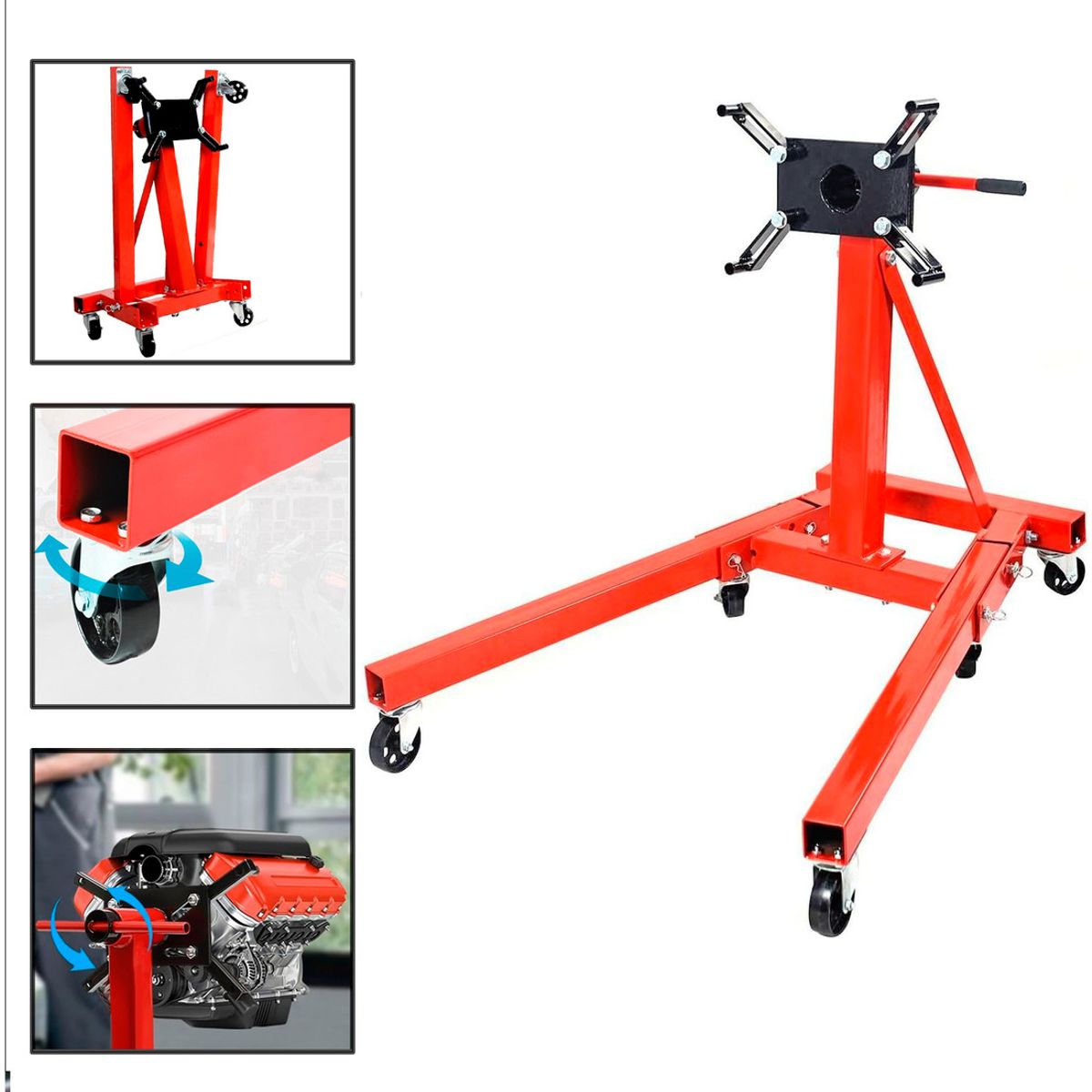 GENERICO - Multibanco Soporte Para Motores 900kg Tipo U 360° Plegable