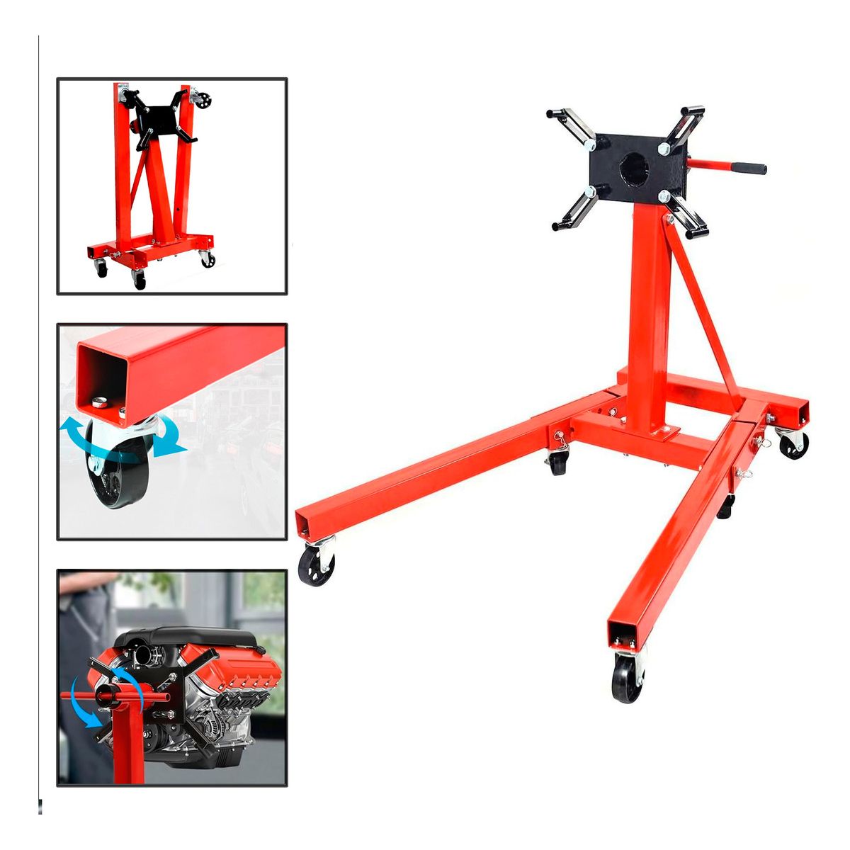GENERICO - Multibanco Soporte Para Motores 900kg Tipo U 360° Plegable
