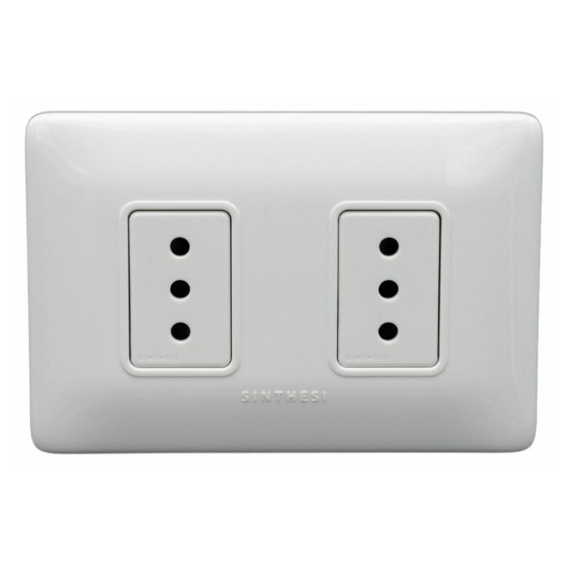 SINTHESI - Tomacorriente 10A doble armado Sinthesi s12 blanco