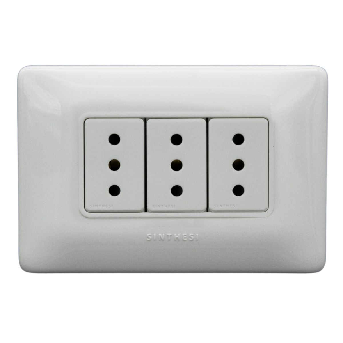 SINTHESI - Tomacorriente 10A triple armado Sinthesi s12 blanco