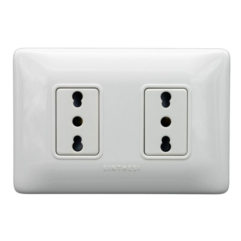 SINTHESI - Tomacorriente 16A doble armado Sinthesi s12 blanco