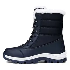SHANDIAN - Botas mujer con chiporro Invierno Negro