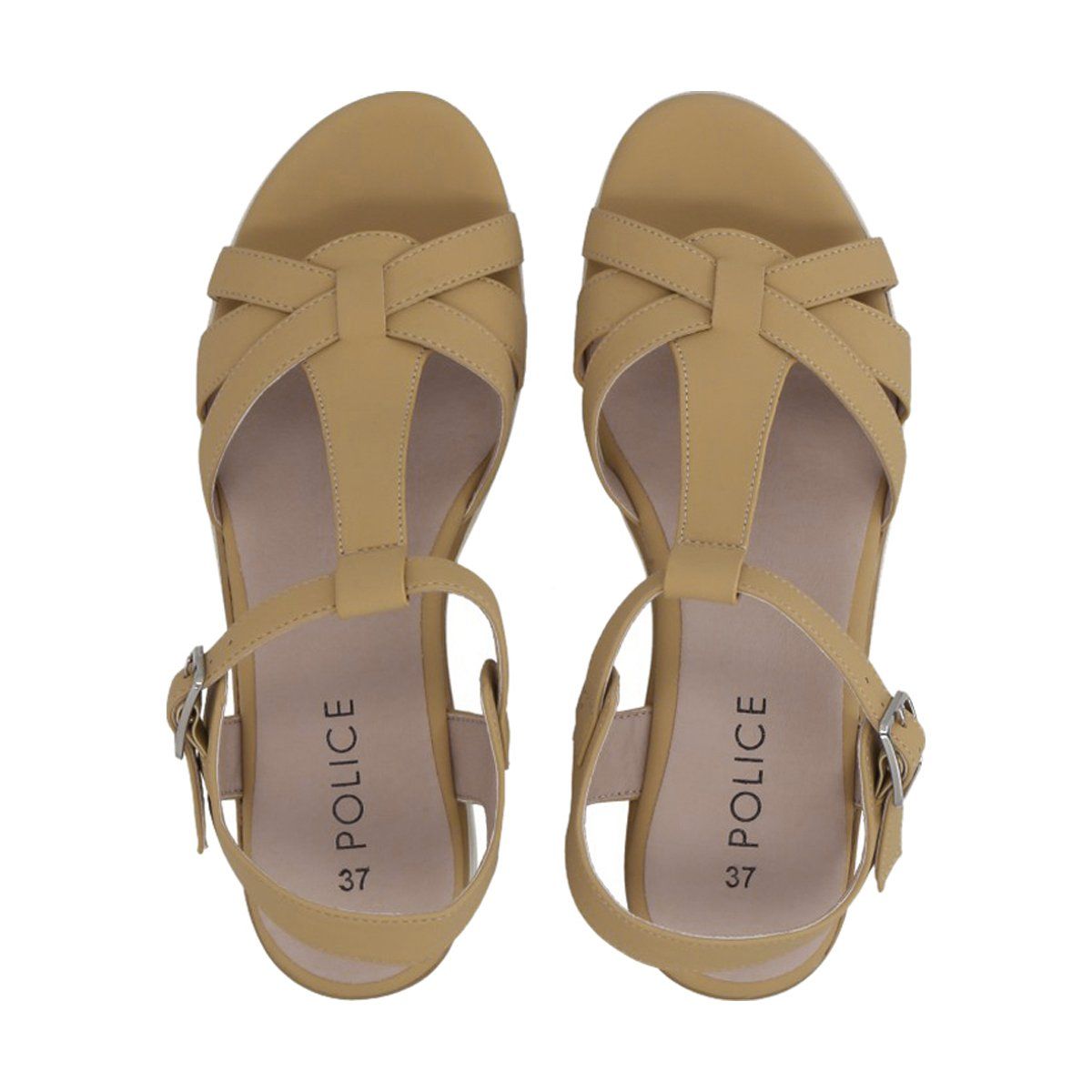 POLICE - Sandalia Mujer Beige Plataforma Vesta Police