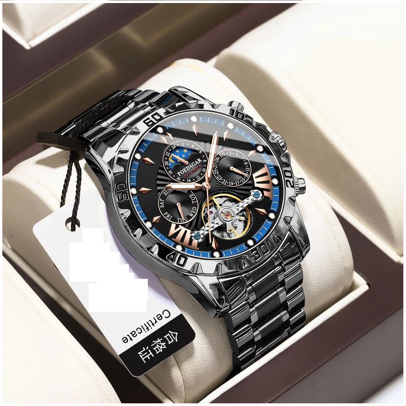 STARTECHOFFICE - Reloj Automático de Lujo Hombre Movimiento Mecánico Impermeable 3ATM