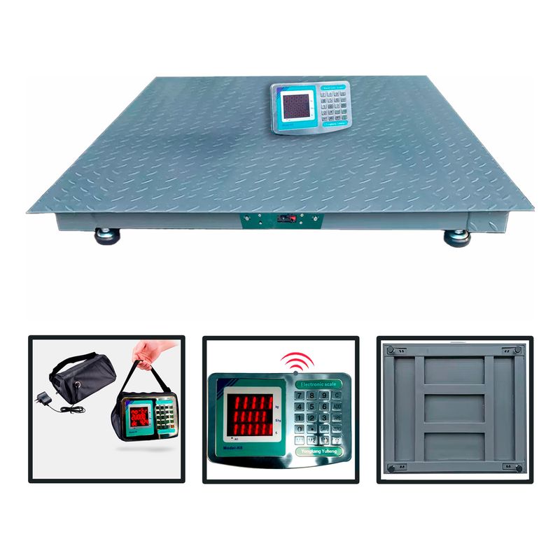 GENERICO - Balanza plataforma 1,2 x 1,2 m 3 ton cabezal Inalambrica 100mtrs